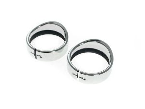 Sleek chrome motorcycle collar clips for Revelry Motorcycles enthusiasts.