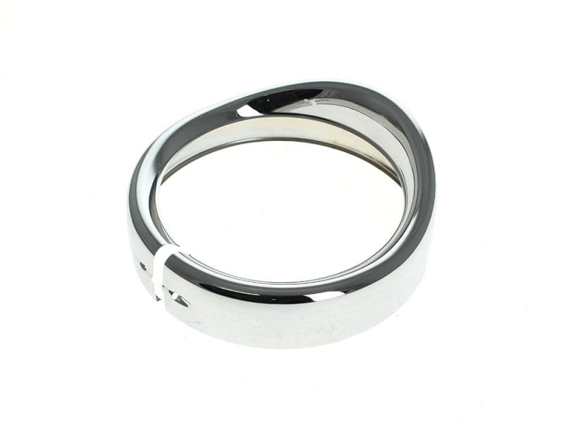 Peaked Visor Style 7in. Headlight Trim Ring - Chrome. Fits FLH Touring 1983-2013 Polished chrome motorcycle bar end weights for Revelry Motorcycles Aussie bike customisation.