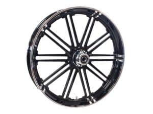 Aluminium motorcycle wheel for custom Harley Davidson bikes.
