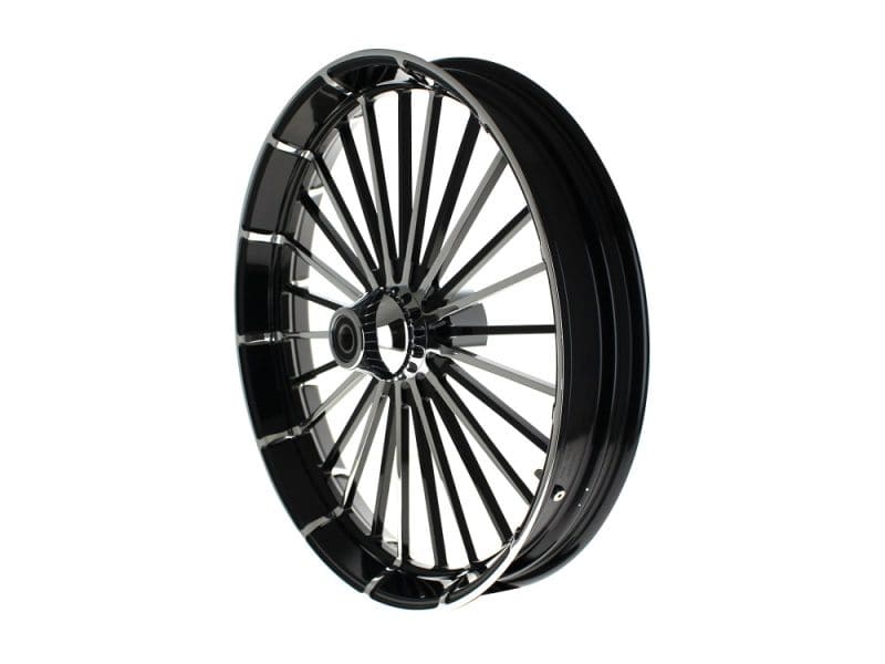 High-performance motorcycle wheel from Revelry Motorcycles, perfect for custom bike builds and upgrades.