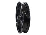 Sleek black motorcycle wheel with high-performance design for Revelry Motorcycles.