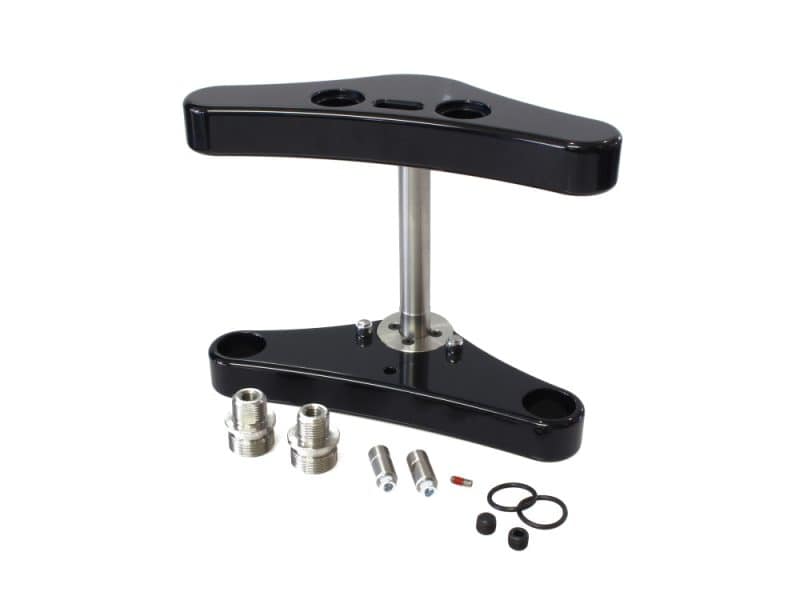 High-performance motorcycle triple tree clamp for Revelry Motorcycles.