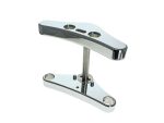 Forged chrome motorcycle triple tree clamp for custom bike builds and repairs.