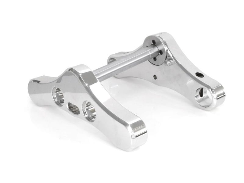 Aluminium motorcycle triple clamp for custom rebuilds and performance upgrades.