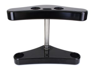 Aluminium motorcycle lift stand for motorbike maintenance and repair.