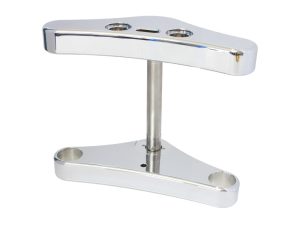 Polished motorcycle handlebar mount for Revelry Motorcycles in Australia.