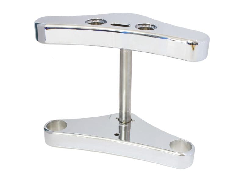 3 Degree Raked Triple Tree Kit - Chrome. Fits FX Softail 1984-2017 & Dyna Wide Glide 1993-2005. Polished motorcycle handlebar mount for Revelry Motorcycles in Australia.
