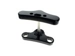 Black motorcycle adjustable foot peg for Revelry Motorscycles, designed for optimal comfort and performance.