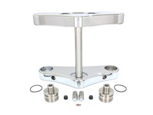 Aluminium motorcycle triple tree and fork parts for custom bikes.