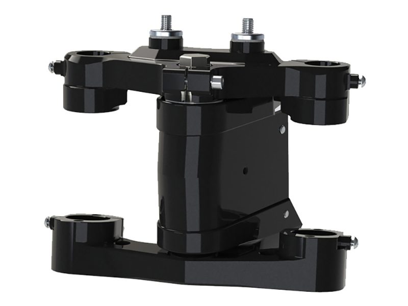 8 Degree Triple Tree Kit - Black. Fits Most Touring 2014-2024 with 26in. Front Wheel Upgrade. High-quality motorcycle front fork suspension component for Revelry Motorcycles.