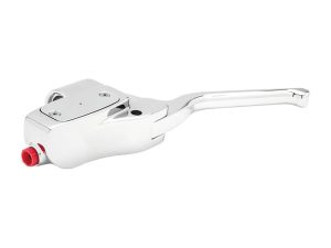 High-performance motorcycle clutch lever with built-in master cylinder, ideal for custom bikes.
