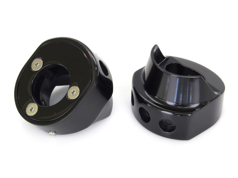 High-quality black motorcycle center stands for Revelry Motorcycles, aluminium alloy construction.