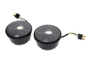 4-1/2in. HeadLight Inserts - Black. Fits Dyna Fat Bob 2008-2017 with Dual Headlight.