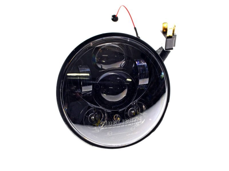 5-3/4in. LED HeadLight Insert - Black. Fits H-D Street 500 (XG500) High-performance motorcycle LED headlight with durable design for Revelry Motorcycles.