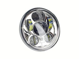 5-3/4in. LED HeadLight Insert - Chrome. Fits H-D Street 500 (XG500), Street 750 (XG750) & Indian Scout, Scout Sixty, Scout Bobber with 5-3/4in. Headlight.