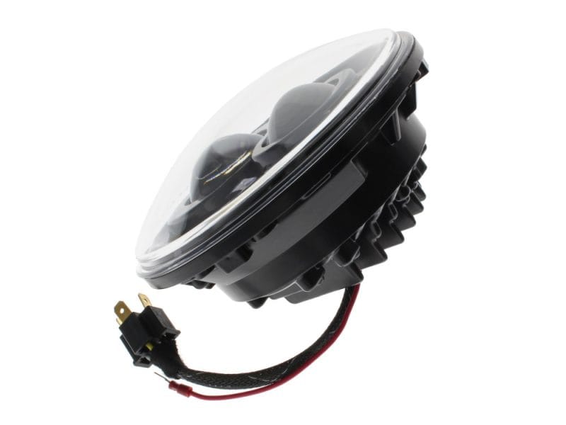 High-performance motorcycle headlight for Revelry Motorcycles.