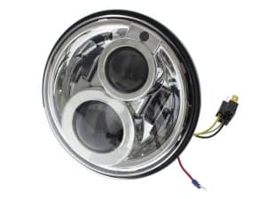 7in. LED HeadLight Insert with Parker - Chrome. Fits Most H-D, Indian Chief Classic & Dark Horse Models with 7in. Headlight.