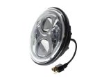 Bright LED motorcycle headlight with clear lens for Revelry Motorcycles in Australia.