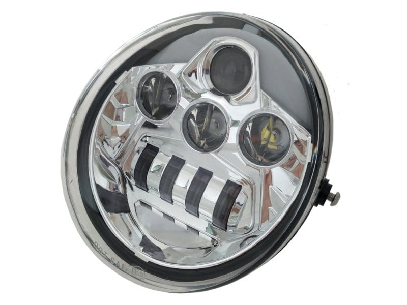 5-3/4in. LED HeadLight Insert with DRL - Chrome. Fits Night Rod Special 2012-2017 & Muscle 2009-2017. Bright LED motorcycle headlight with chrome finish for Revelry Motorcycles Australia.