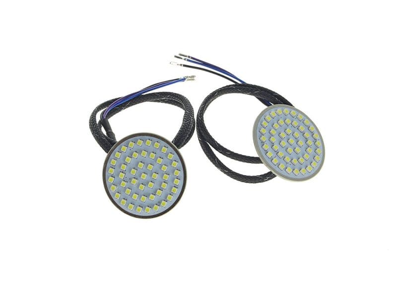 LED DRL Front Turn Signal Inserts. Amber Turn High-quality motorcycle LED indicator lights for Revelry Motorcycles accessories.