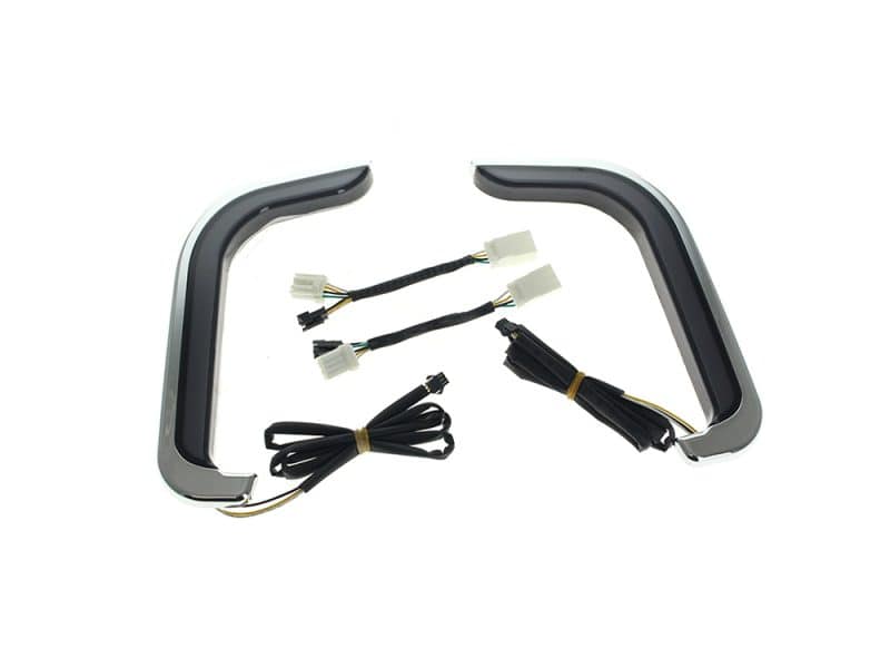Bright LED motorcycle turn signal lights with wiring harness for Revelry Motorcycles, enhancing safety and style.