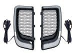 Honeycomb grille inserts with wiring for motorcycle customization, ideal for enhancing Revelry Motorcycles' style.
