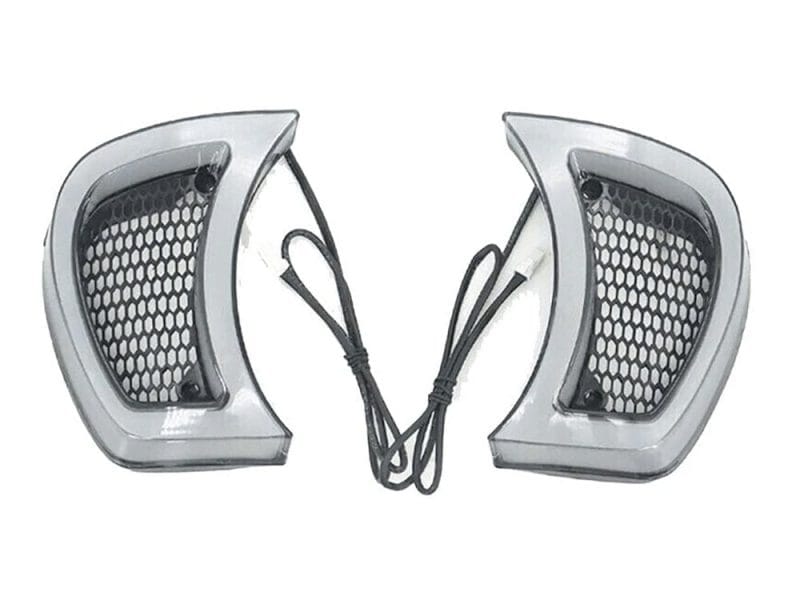 Reflective motorcycle turn signal lights for Revelry Motorcycles.