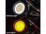 Bright motorcycle running light with turn signal indicator, ideal for safety and visibility.