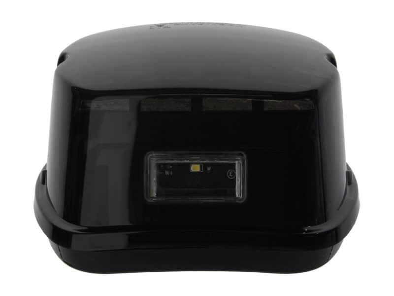 High-performance motorcycle LED headlight with durable black casing for Revelry Motorcycles.