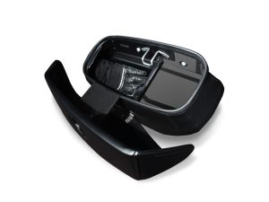 Secure motorcycle tank bag with waterproof material and quick-release design for Revelry Motorcycles.