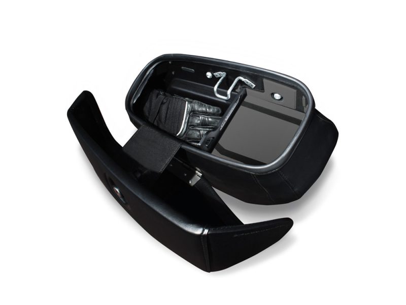 Secure motorcycle tank bag with waterproof material and quick-release design for Revelry Motorcycles.