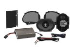 High-performance motorcycle sound system with speakers and amplifiers for Revelry Motorcycles.