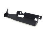 Black motorcycle battery tray for Revelry Cycles bikes, durable and lightweight.