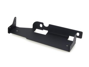 Black motorcycle battery tray for Revelry Cycles bikes, durable and lightweight.