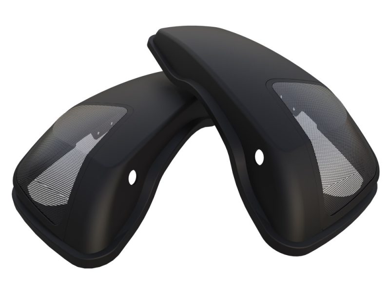 Black motorcycle fender mudguards for Revelry Motorcycles, durable and stylish.