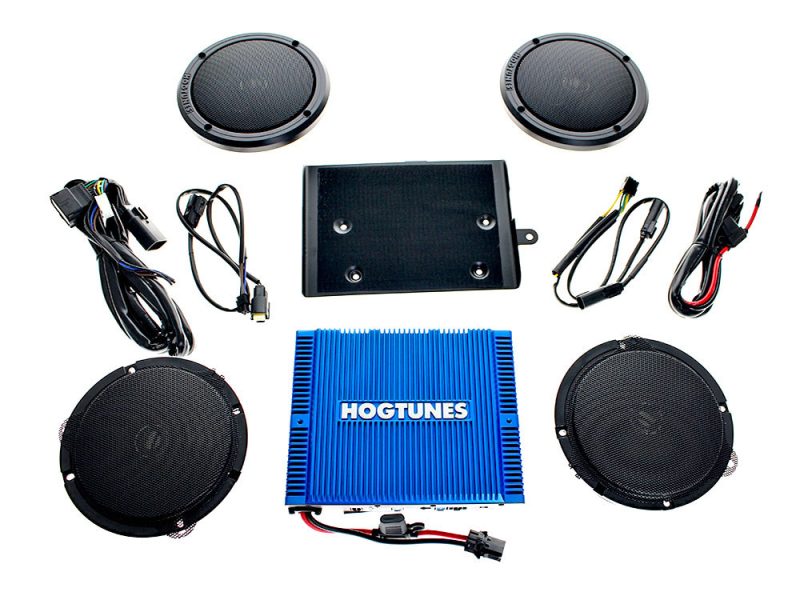 Hogtunes G4 High-quality motorcycle speaker system with amplifier and wiring for Revelry Motorcycles.