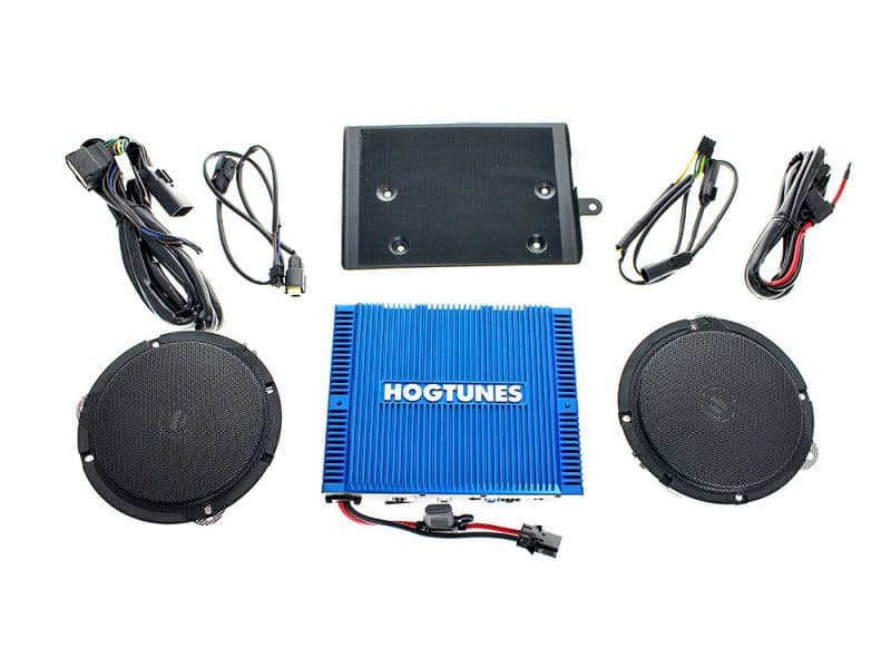 High-performance motorcycle audio system with amplifiers and speakers for Revelry Motorcycles enthusiasts.
