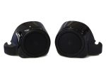 High-quality motorcycle helmet speakers for Revelry Motorcycles, sleek black design, optimal audio performance.