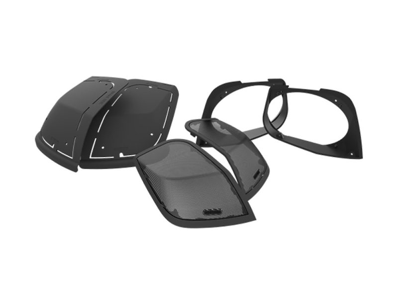 Saddlebag Lid Retro 6x9's Cut In Kit. Fits Touring 2014-2023 Black motorcycle headlight and fairing parts for Revelry Motorcycles.