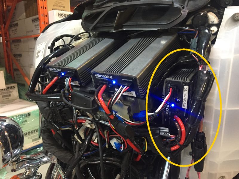 Wiring harness and electronic components for Revelry Motorcycles custom-built electric motorcycle.