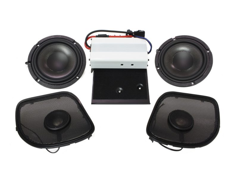 Wild Boar High-quality motorcycle audio system with speakers and amplifier for Revelry Motorcycles.