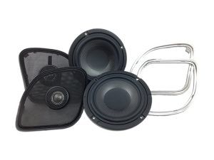 High-quality motorcycle speaker system for Revelry Cycles bikes, durable and clear sound.