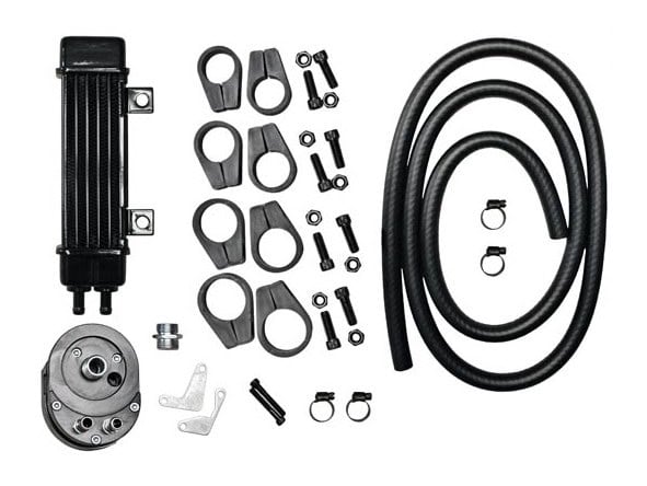 6-Row Vertical Slimline Oil Cooler Kit. Fits Most Big Twin 1984-2017 High-performance motorcycle radiator cooling kit for Revelry Motorcycles Australia.