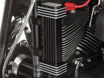 Aluminium motorcycle engine cooling fins and components at Revelry Motorcycles, focus on performance and customisation.