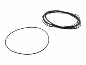 O-ring seals and tubing for motorcycle maintenance or repairs, black rubber motorcycle parts.