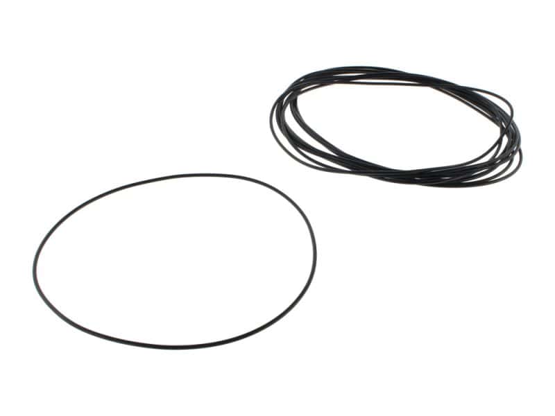 O-ring seals and tubing for motorcycle maintenance or repairs, black rubber motorcycle parts.