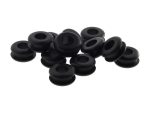 Flexible rubber grommets for motorcycle maintenance and customisation, durable and easy to install.