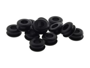 Flexible rubber grommets for motorcycle maintenance and customisation, durable and easy to install.