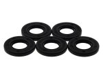 Rubber motorcycle fork seal protectors, black USD gear disc cover for Revelry Motorcycles.