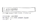 JGI-12052 oil seal for motorcycle chain cover and double lip, compatible with Harley Davidson models 1984-2004.